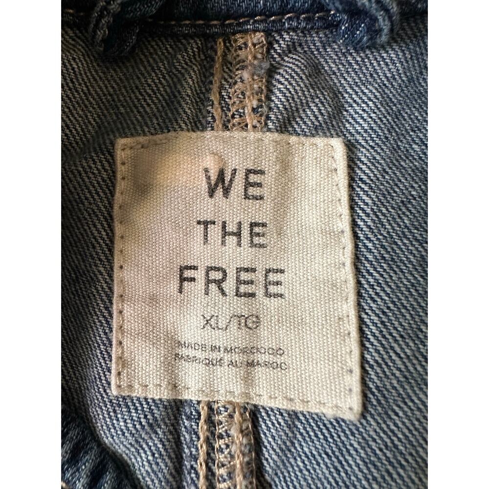 Free People Imogene Denim Officer Jacket in Ensign Wash Size XL Military Denim - Picture 15 of 16